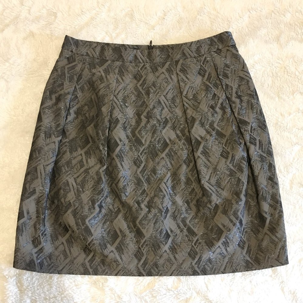 VTG MADE IN ITALY Jacquard High Waist Structured Skirt Floral Brocade NWOT 42